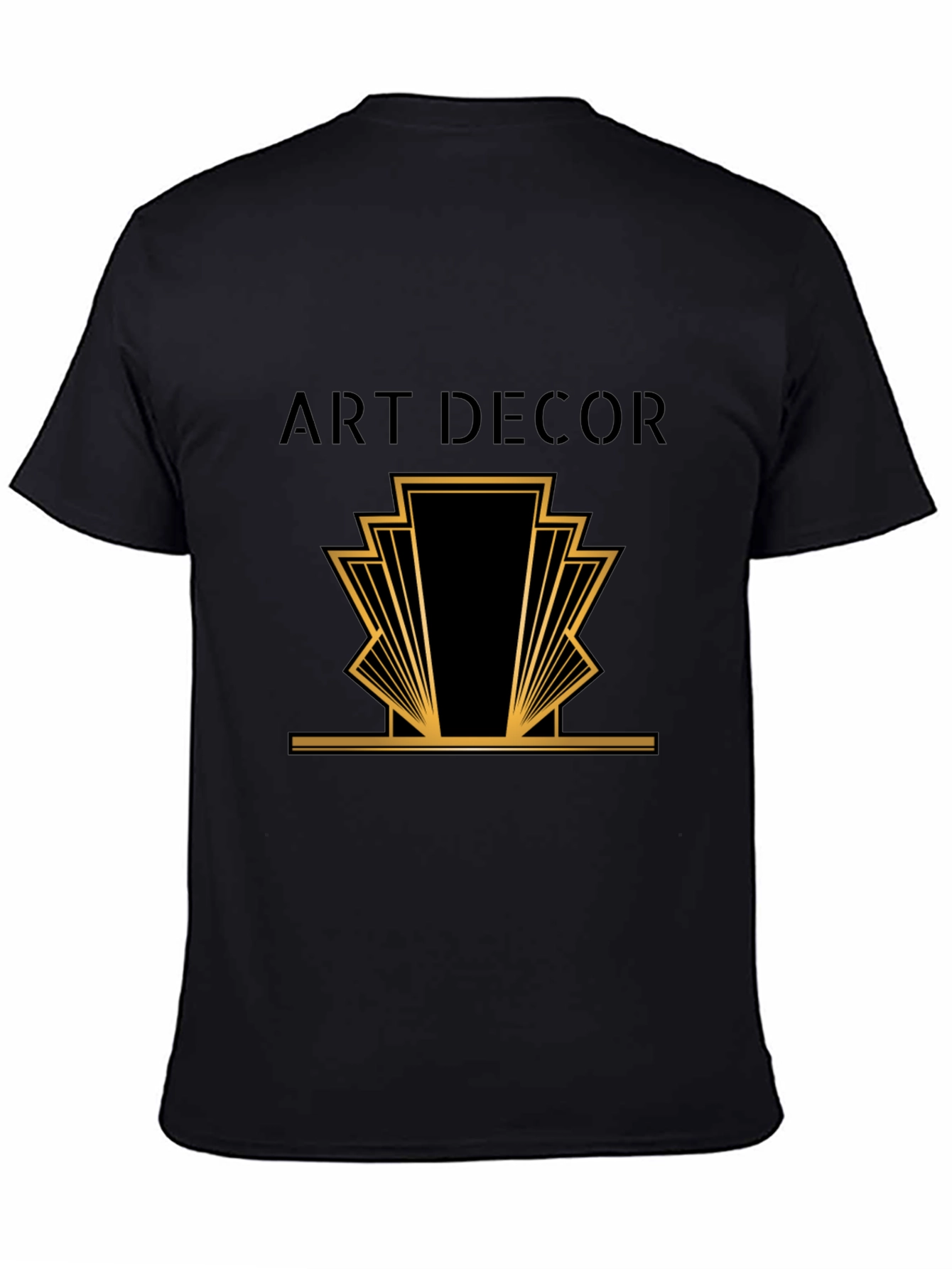 Camiseta Negra Hombre Diseño Art Deco