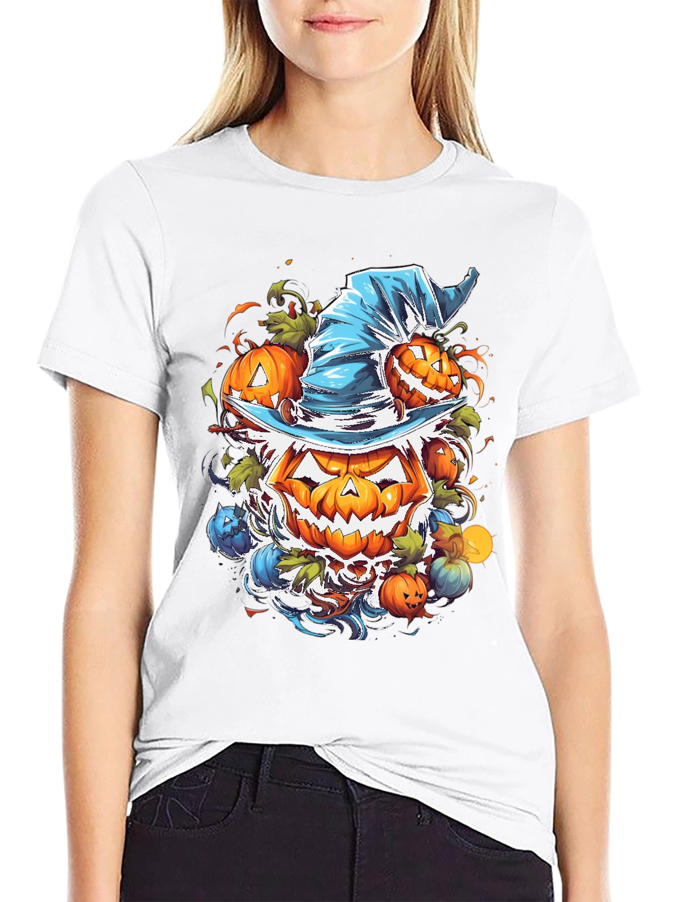 Camiseta Halloween Calabaza con Sombrero