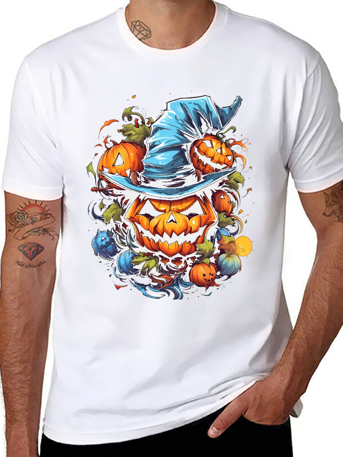 Camiseta Halloween Calabaza con Sombrero