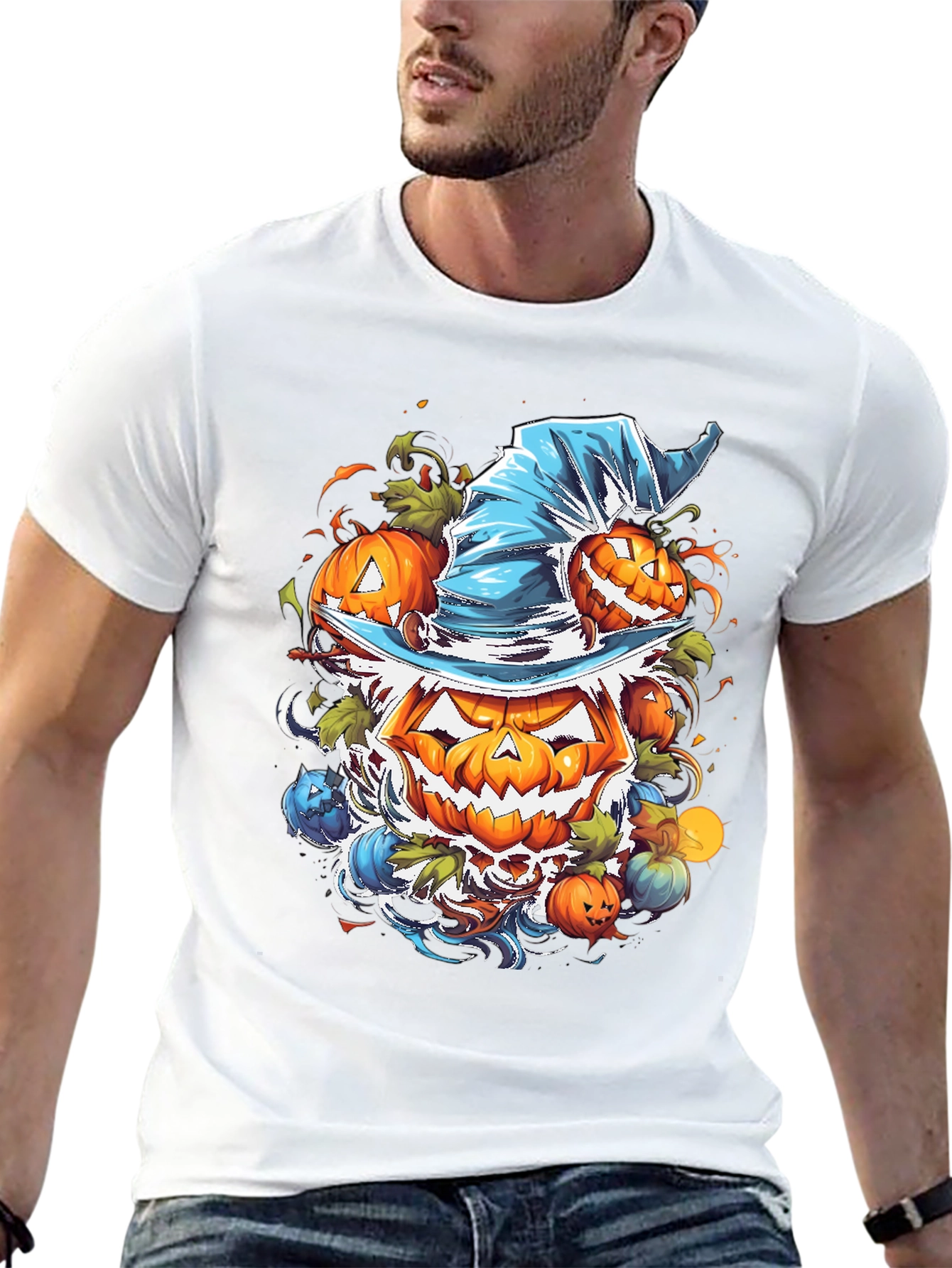 Camiseta Halloween Calabaza con Sombrero