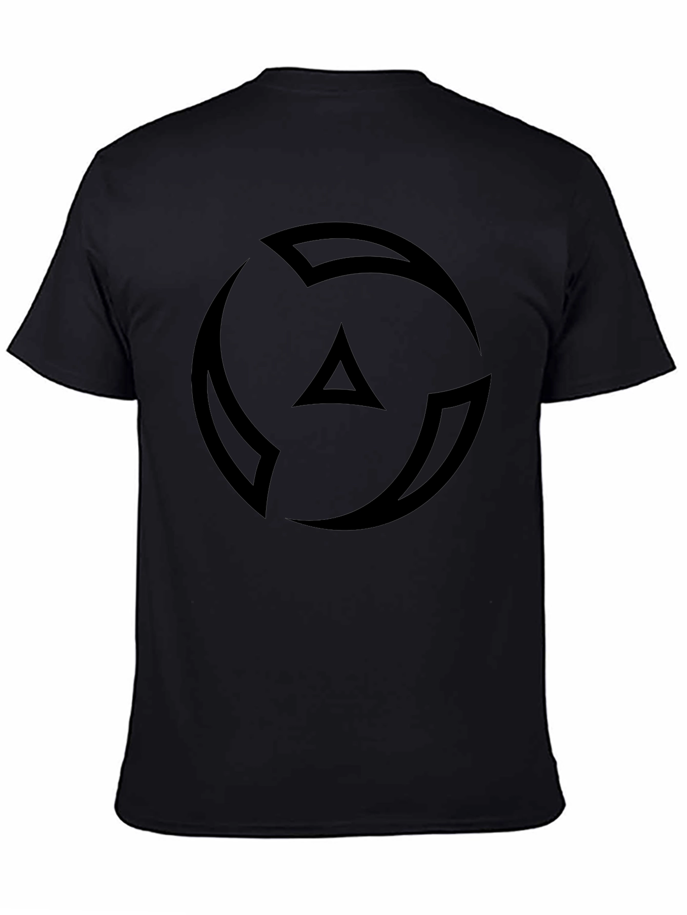 Camiseta Negra Hombre - Diseño Abstracto Circular