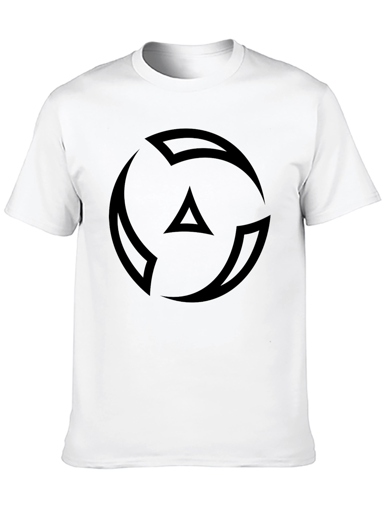 Camiseta Negra Hombre - Diseño Abstracto Circular