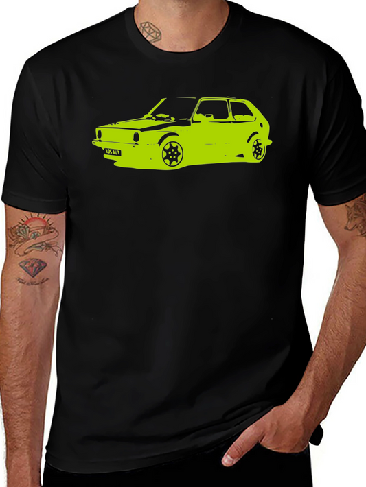 Camiseta Negra con Diseño de Coche Clásico