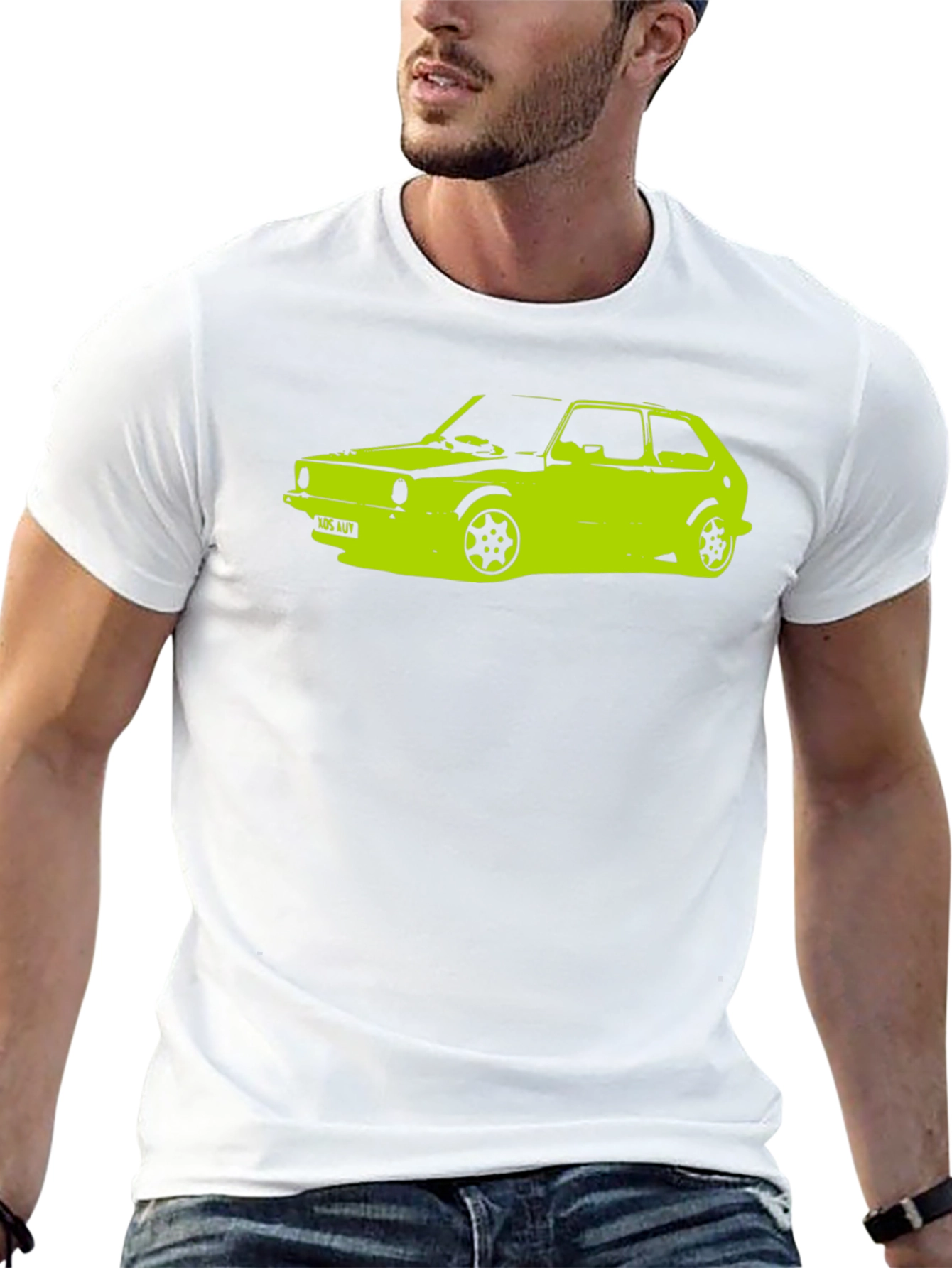Camiseta Negra con Diseño de Coche Clásico