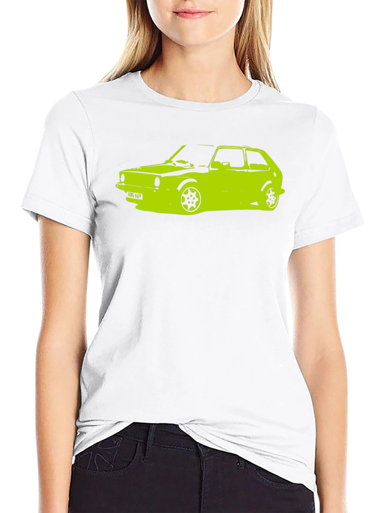 Camiseta Negra con Diseño de Coche Clásico
