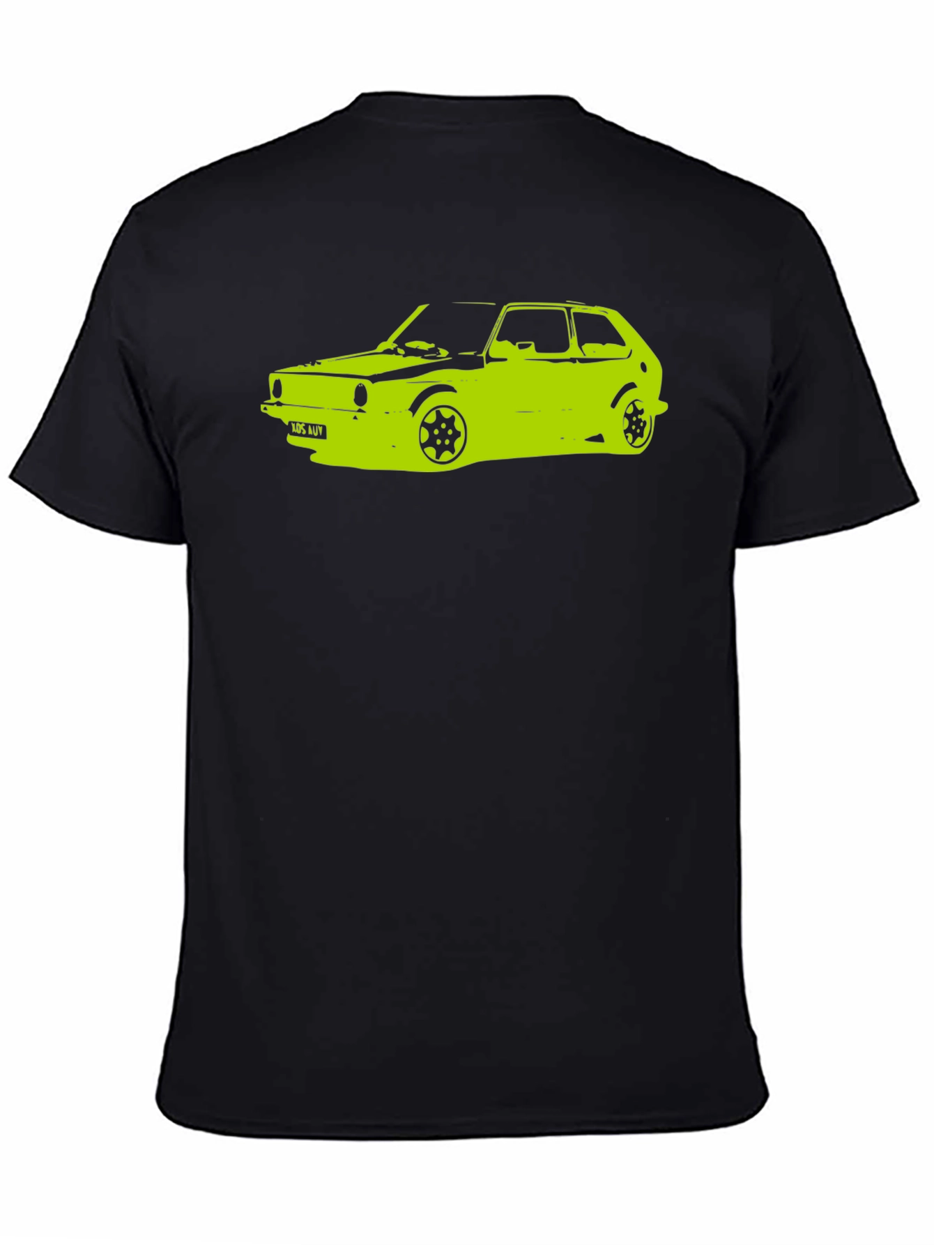 Camiseta Negra con Diseño de Coche Clásico