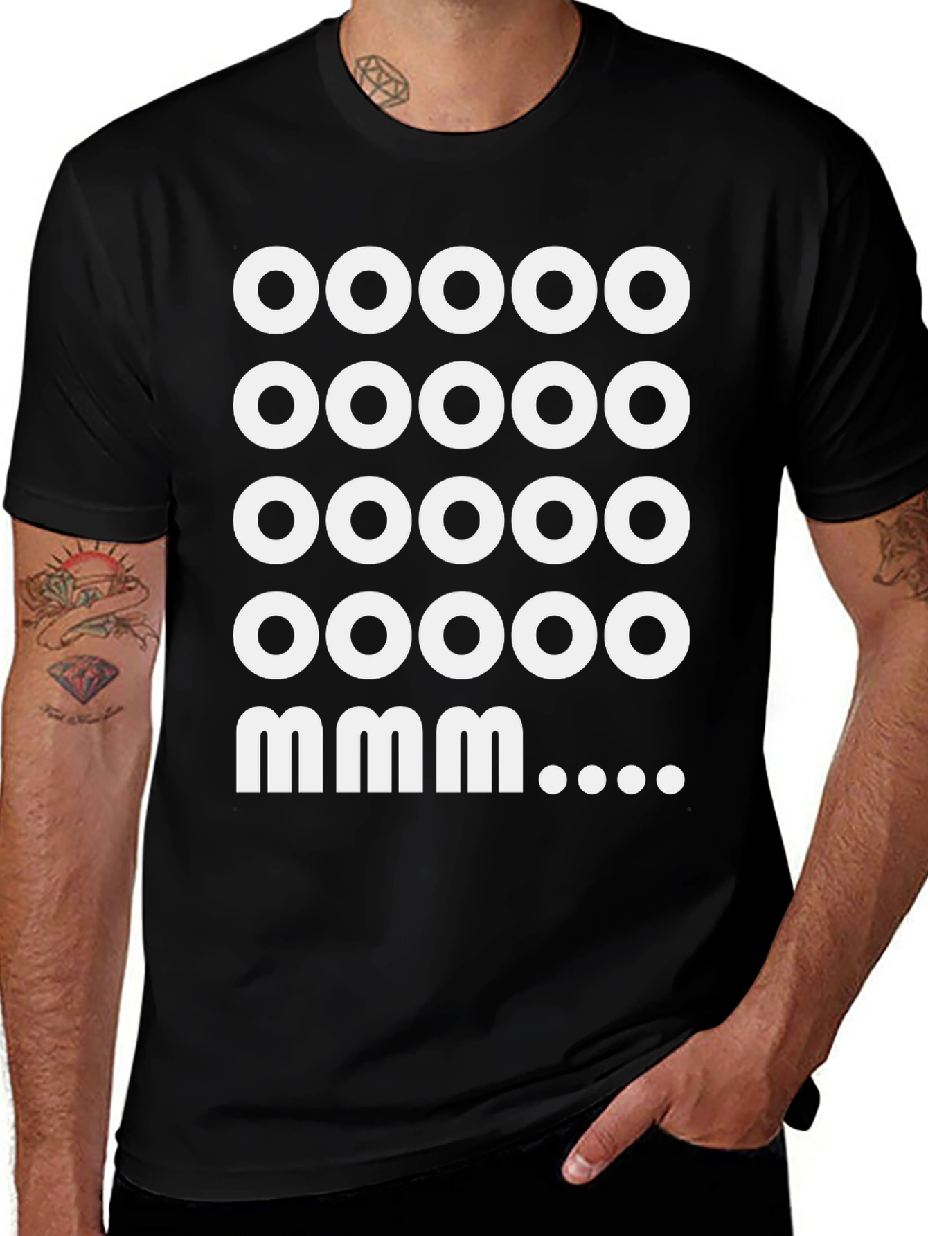 Camiseta Negra: Ooooo mmm... Diseño Divertido