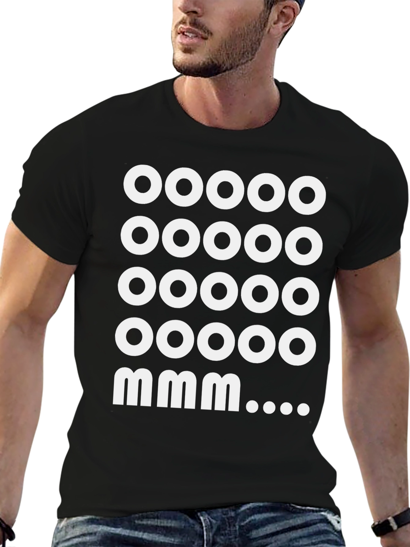 Camiseta Negra: Ooooo mmm... Diseño Divertido