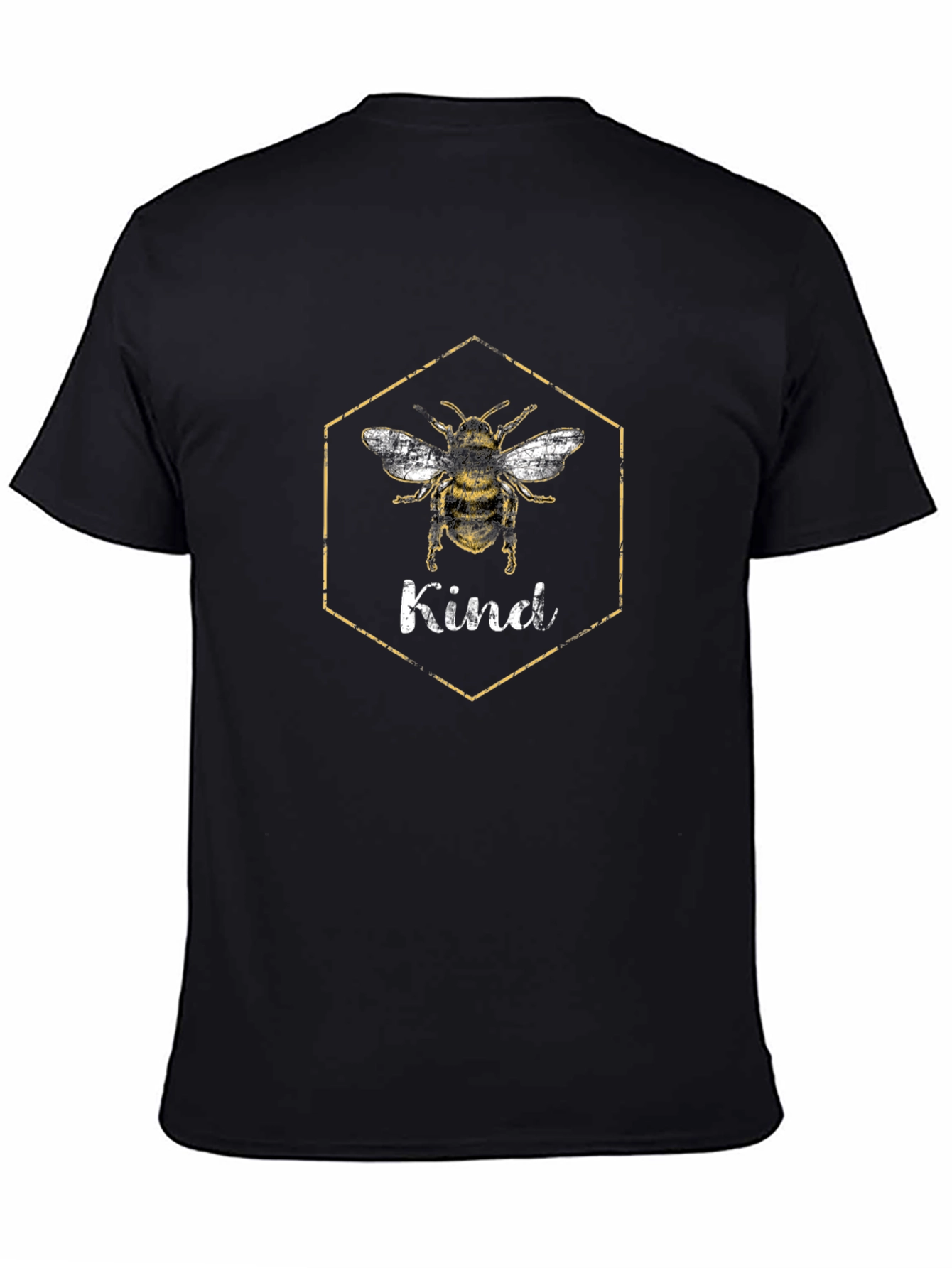 Camiseta Negra Be Kind con Diseño de Abeja