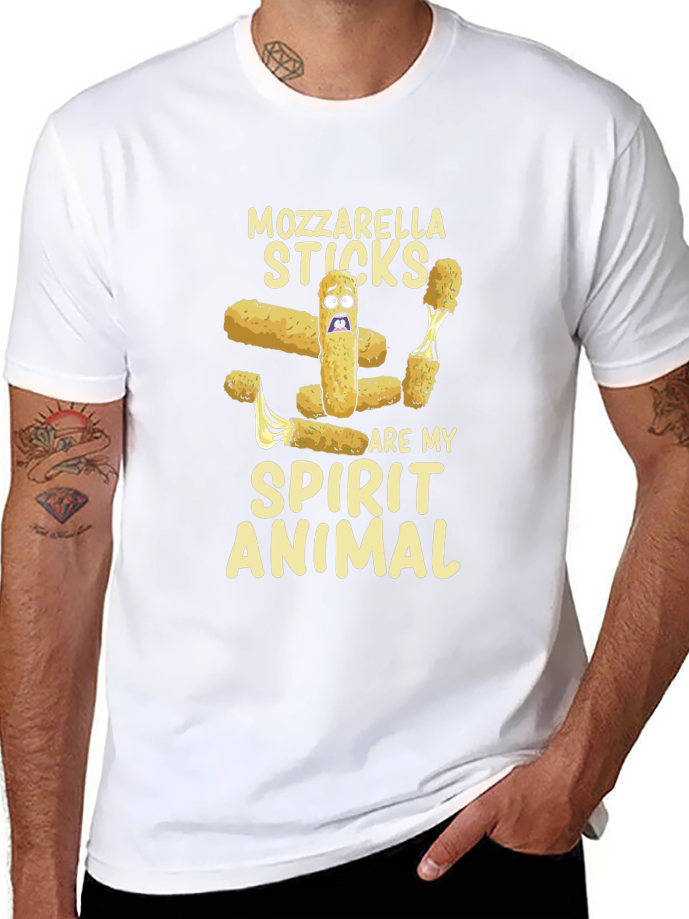 Camiseta Negra Mozzarella Sticks Spirit Animal