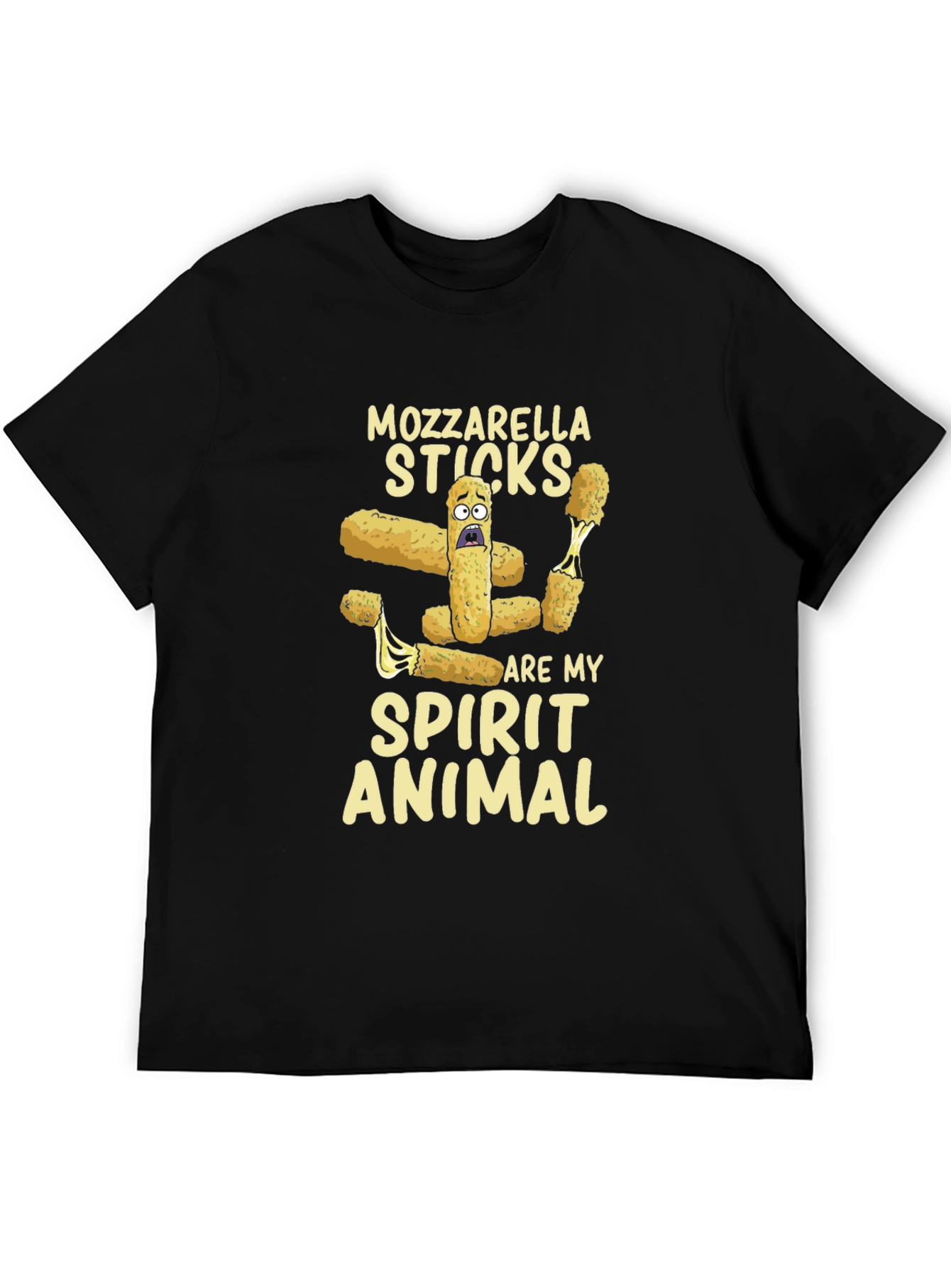 Camiseta Negra Mozzarella Sticks Spirit Animal
