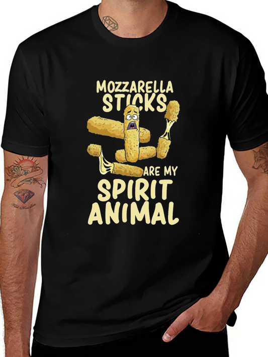 Camiseta Negra Mozzarella Sticks Spirit Animal
