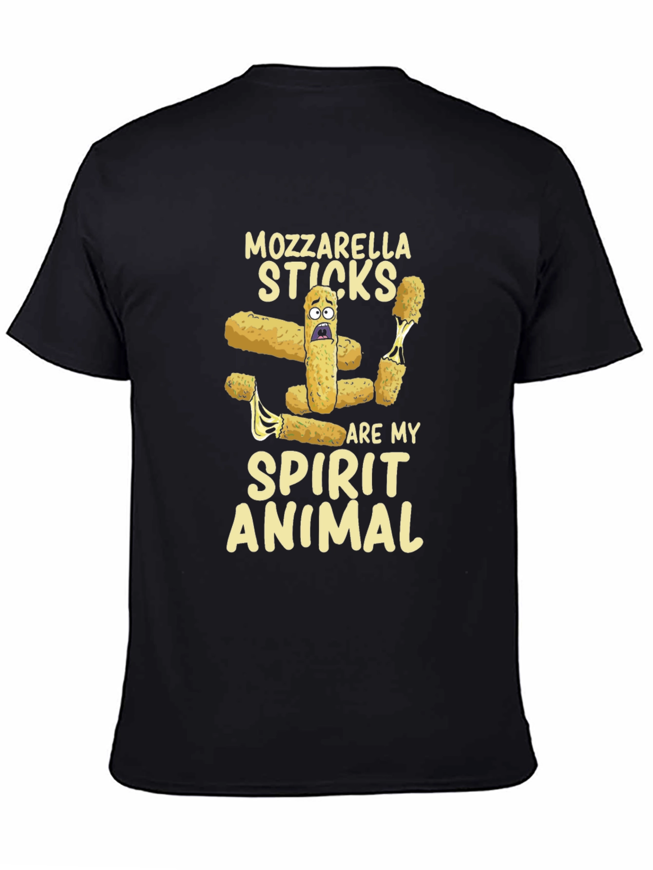 Camiseta Negra Mozzarella Sticks Spirit Animal