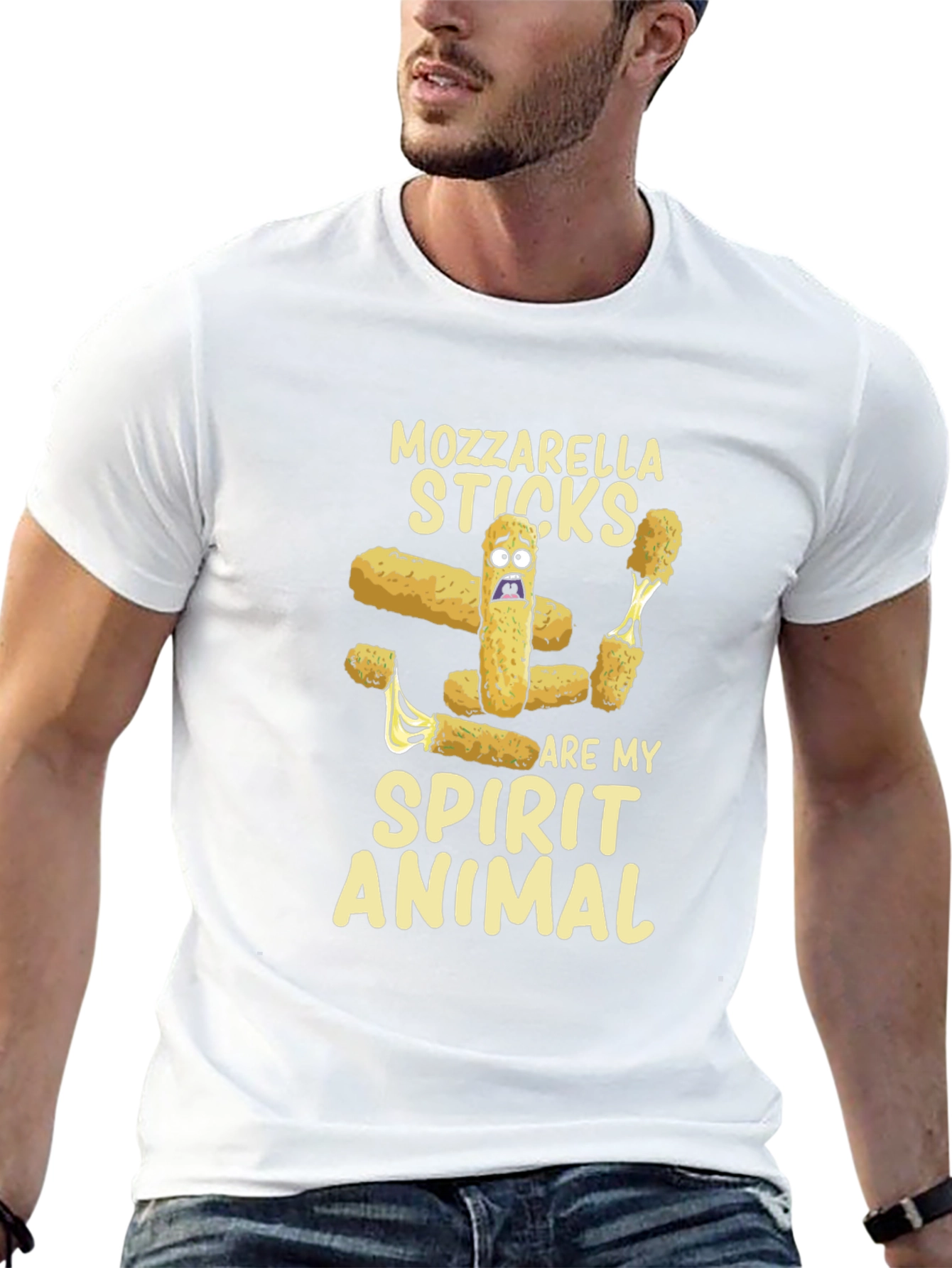 Camiseta Negra Mozzarella Sticks Spirit Animal