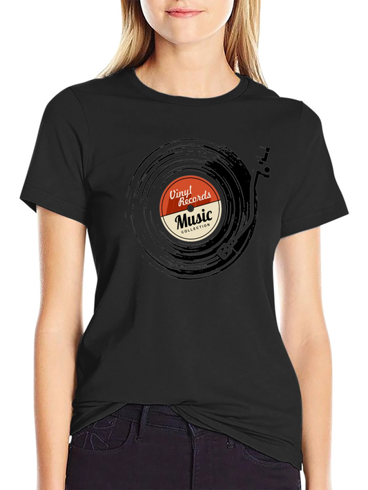 Camiseta Negra Vinilo Records Music Collection