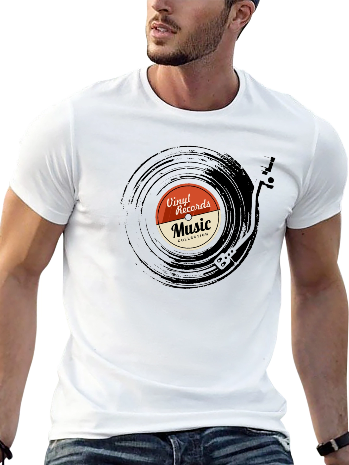Camiseta Negra Vinilo Records Music Collection