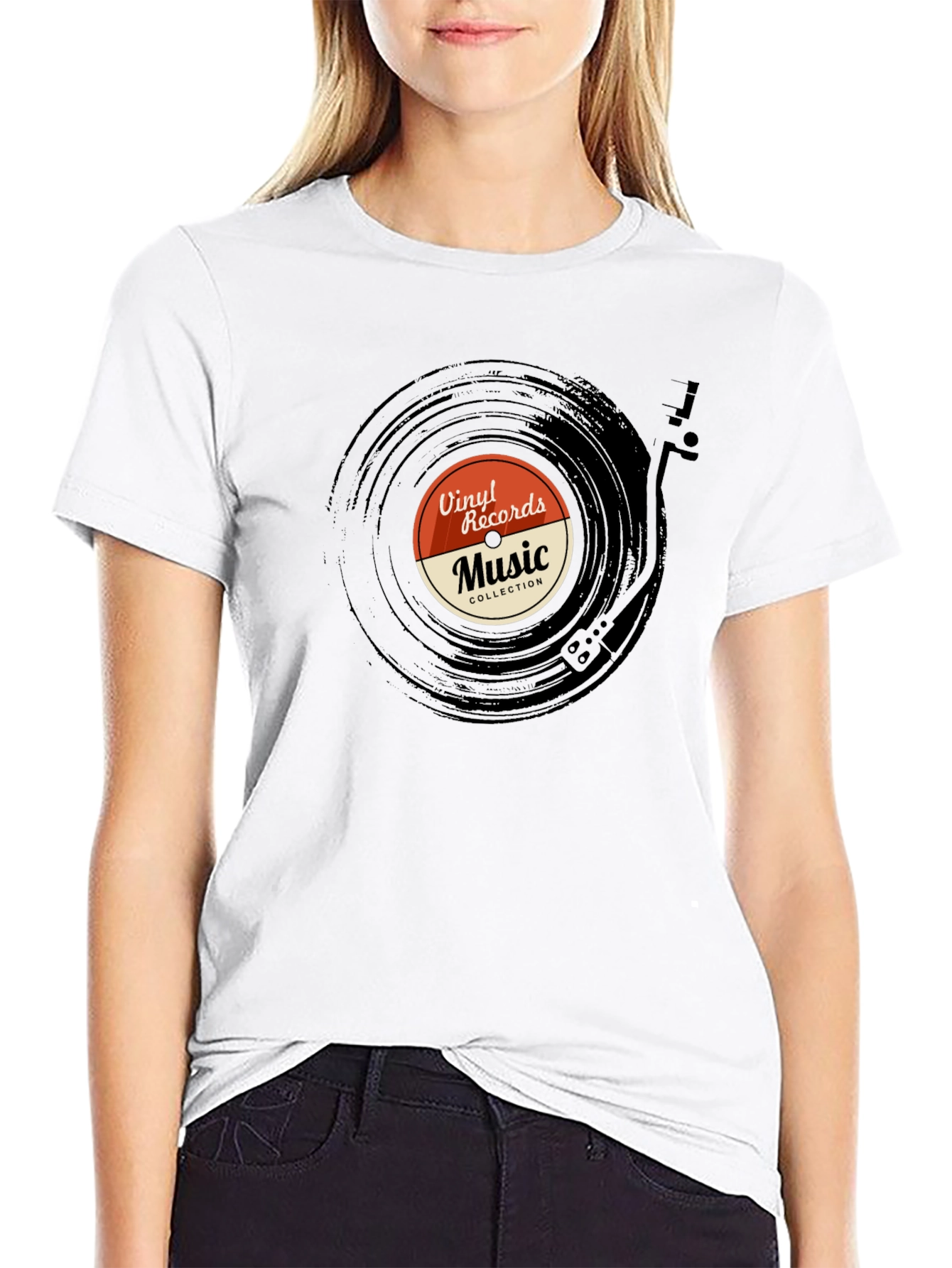 Camiseta Negra Vinilo Records Music Collection