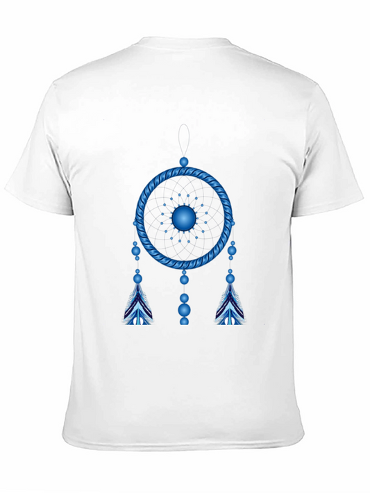 Camiseta Negra Atrapasueños Azul Eléctrico