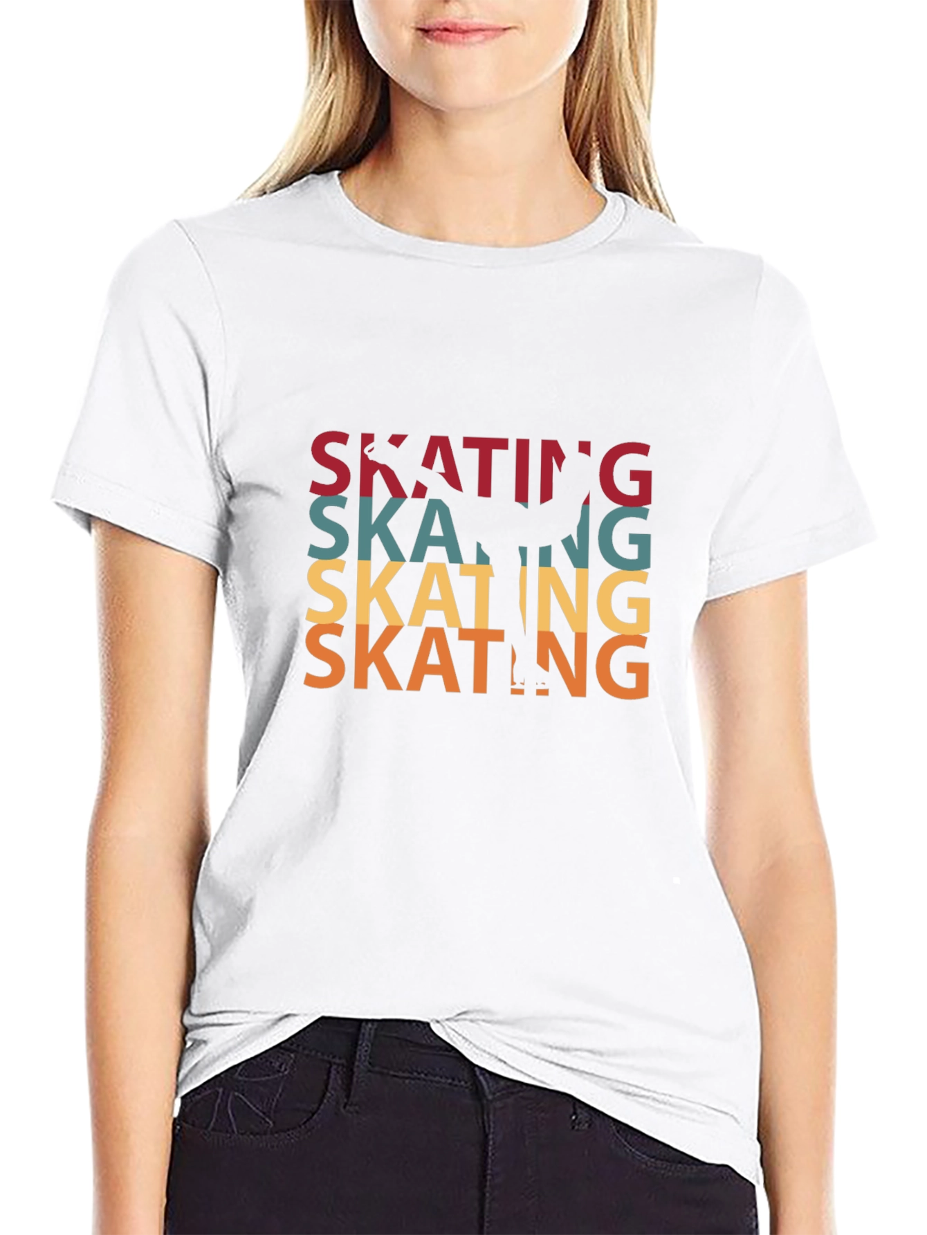 Camiseta Negra Patinaje Retro