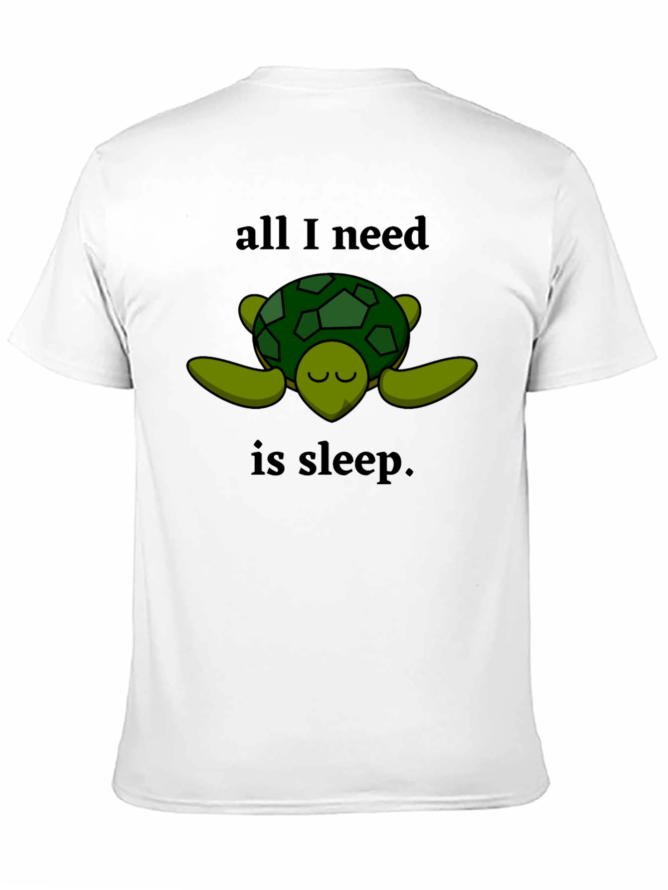 Camiseta Negra con Diseño de Tortuga Dormilona