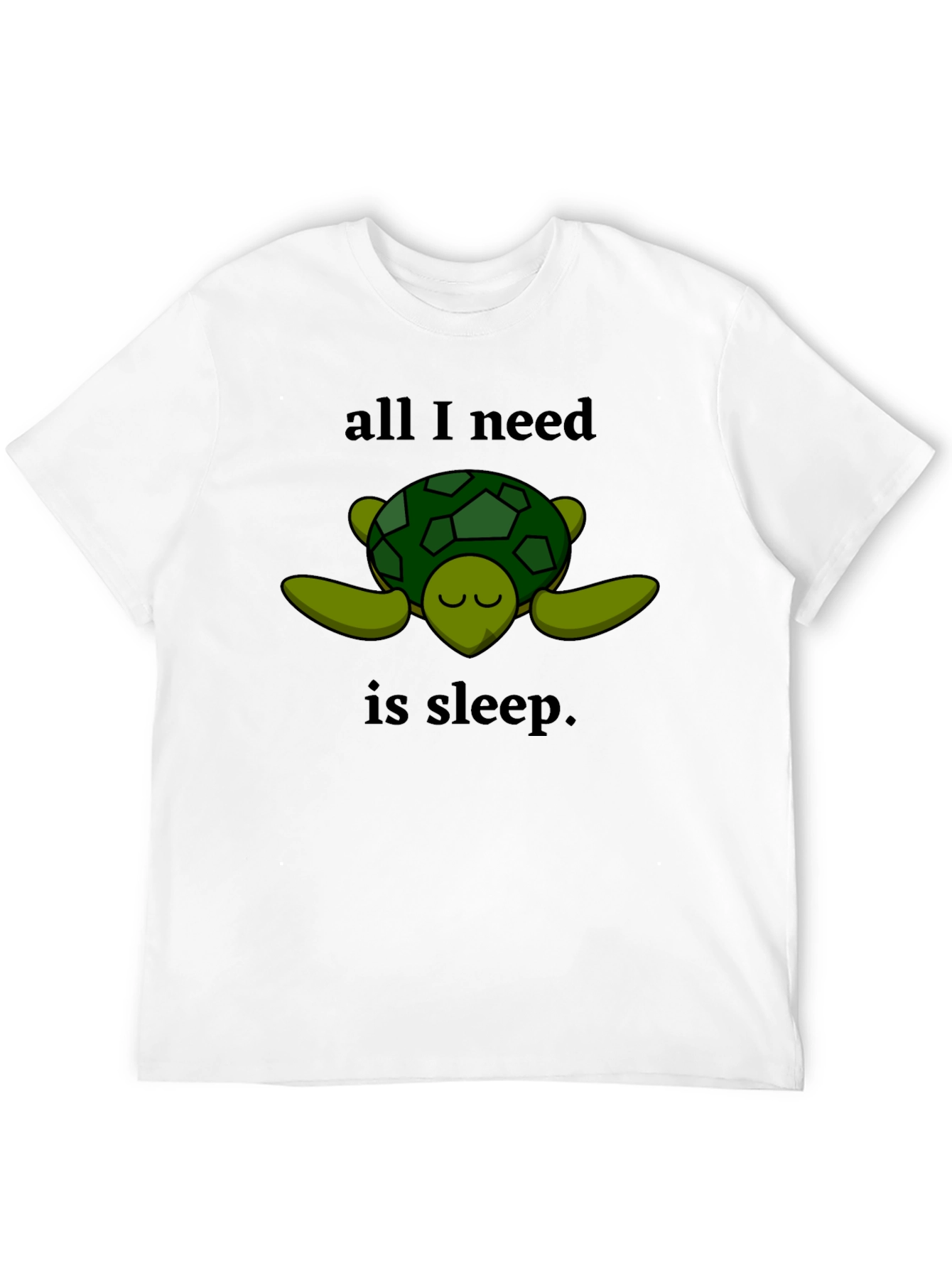 Camiseta Negra con Diseño de Tortuga Dormilona