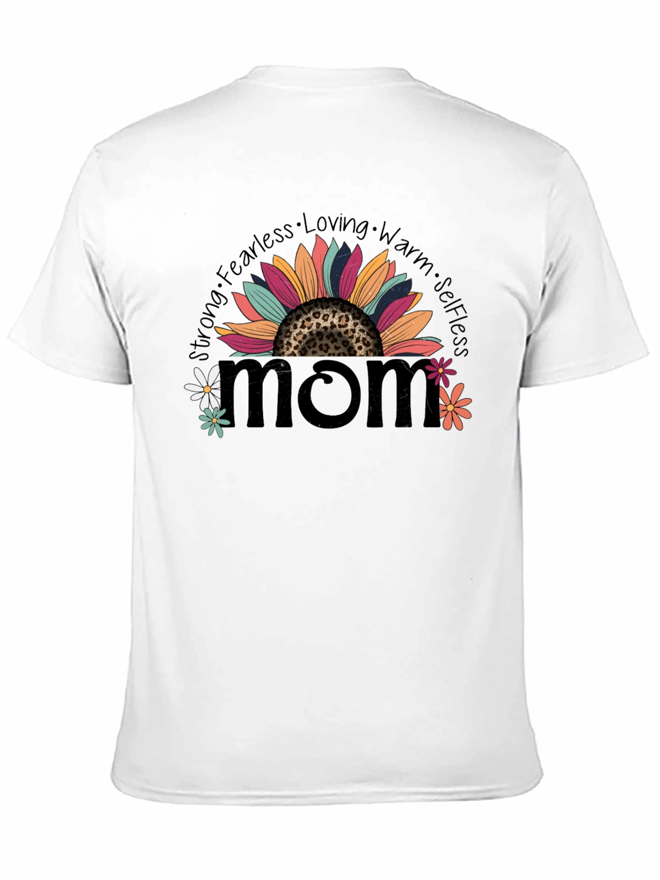 Camiseta Negra Mom con Diseño Floral