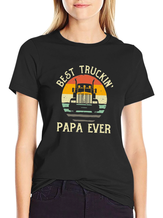 Camiseta Negra Best Truckin Papa Ever