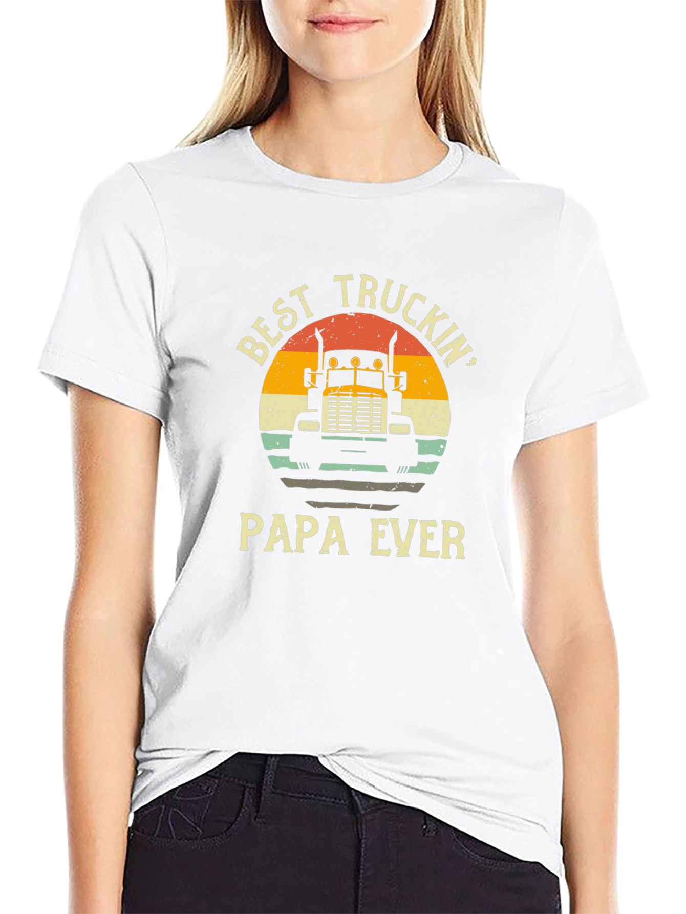 Camiseta Negra Best Truckin Papa Ever
