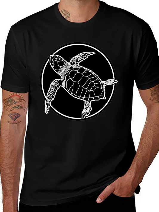Camiseta Negra con Diseño de Tortuga Marina