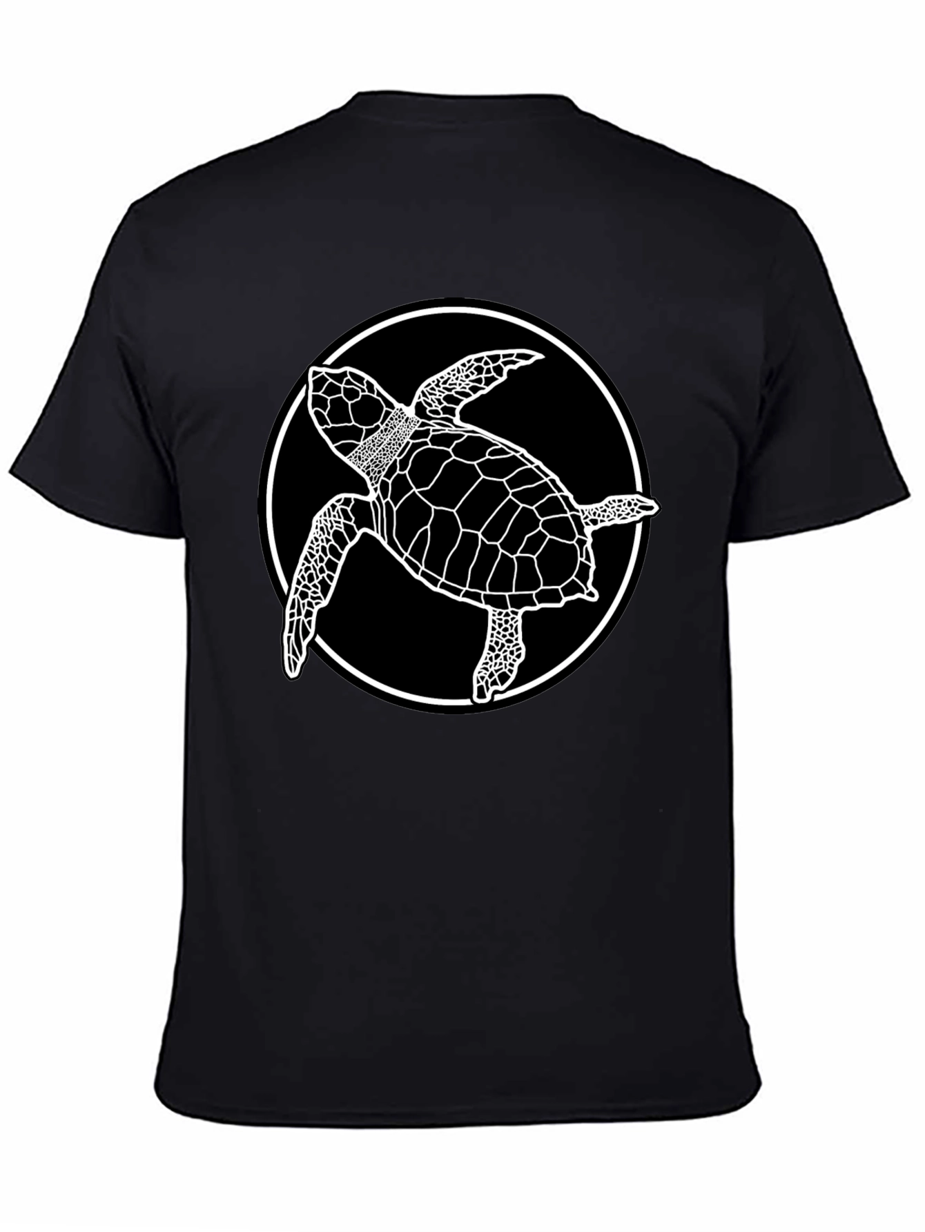 Camiseta Negra con Diseño de Tortuga Marina