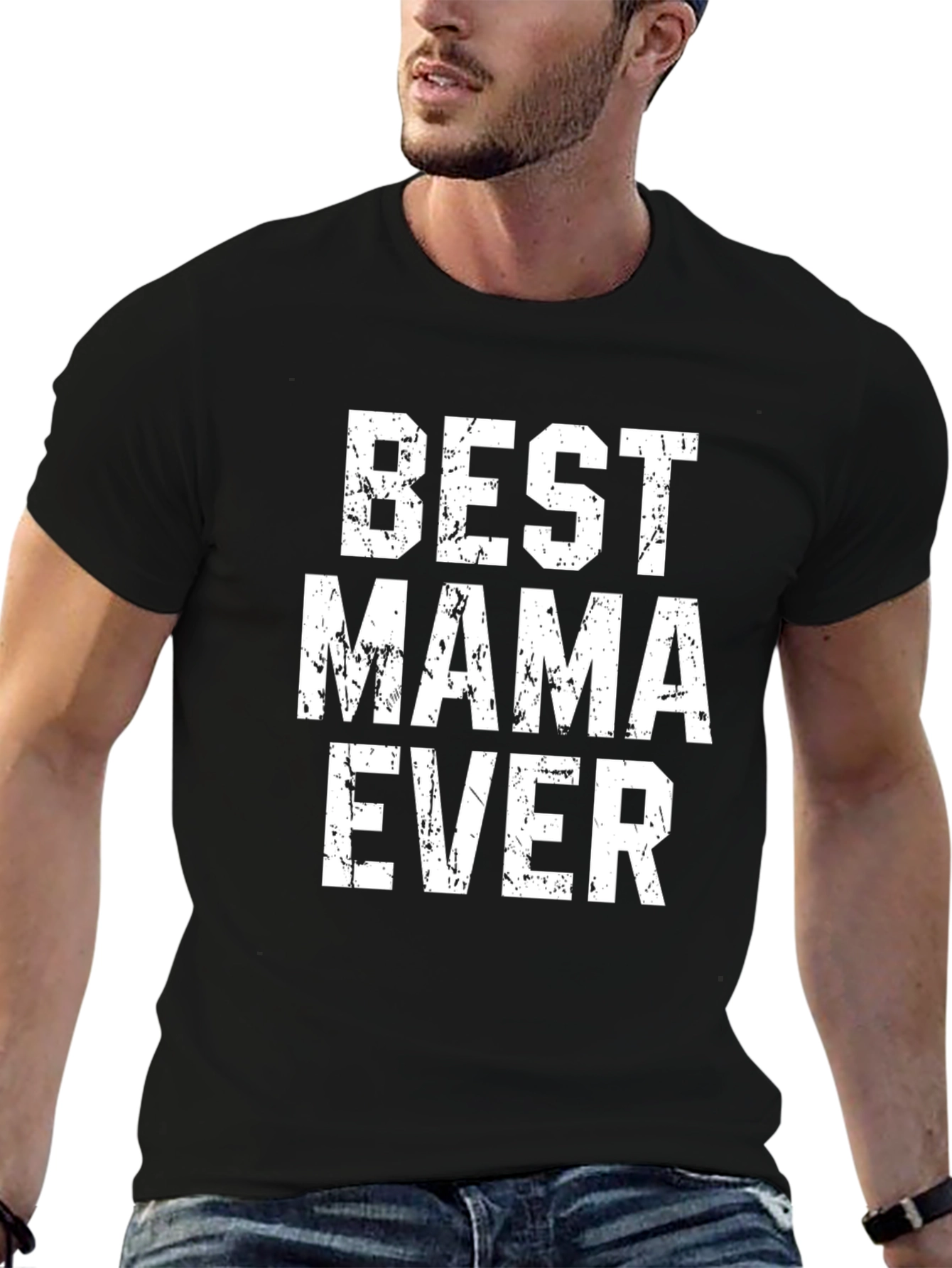 Camiseta Negra Best Mama Ever Estilo Grunge