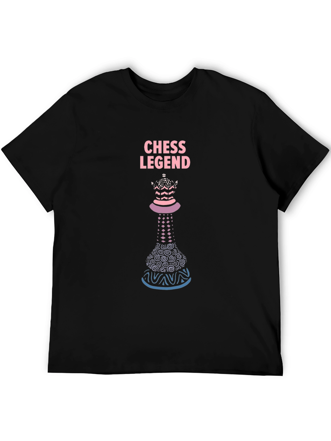 Camiseta Negra Ajedrez Leyenda Diseño Único