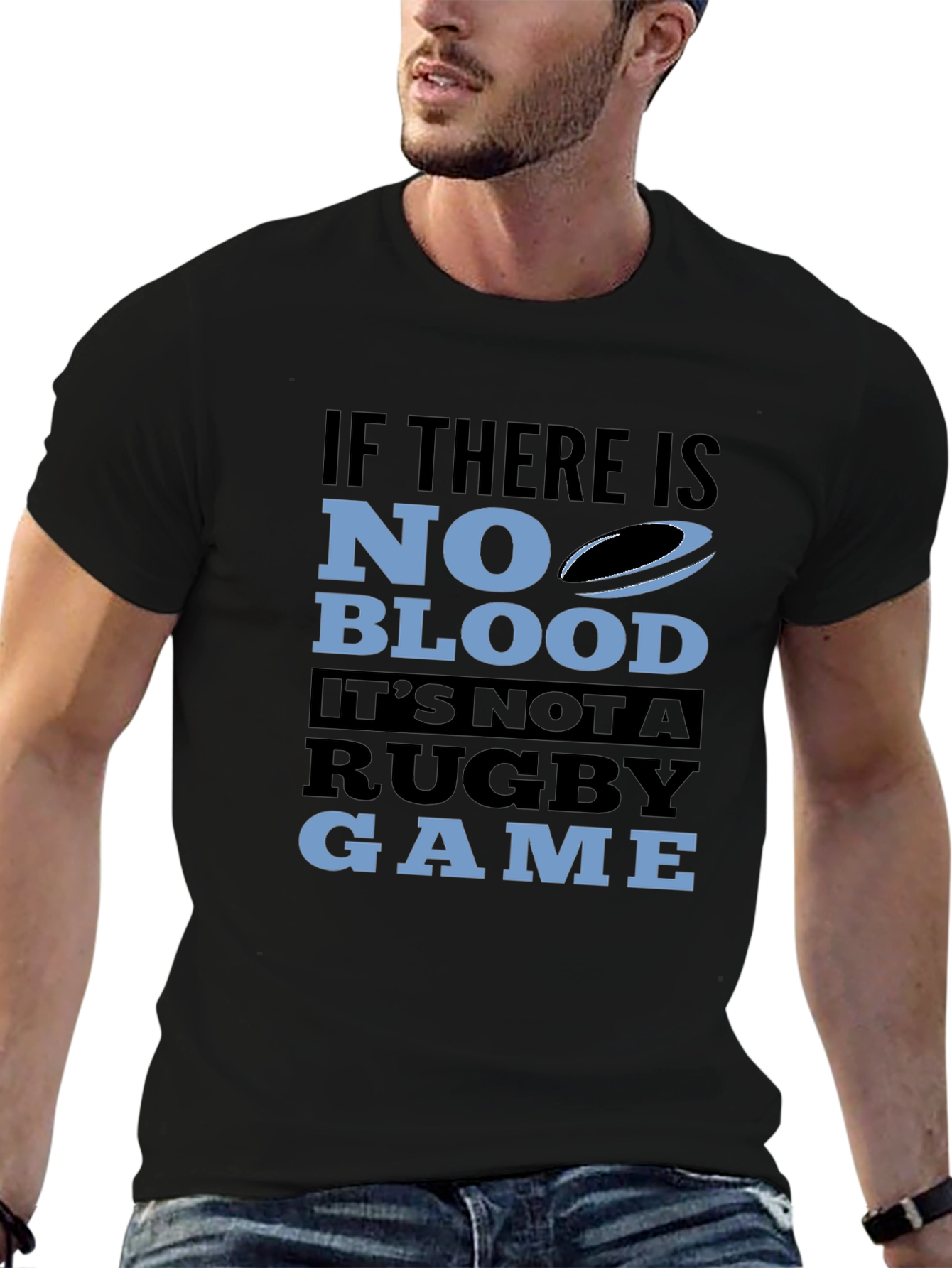 Camiseta Negra Rugby: Sin Sangre No Hay Juego