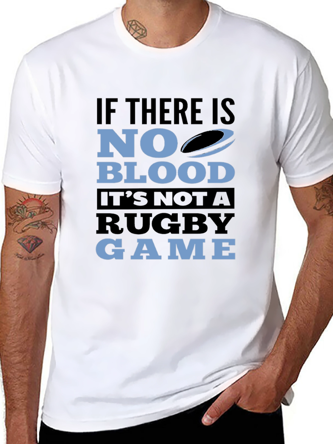 Camiseta Negra Rugby: Sin Sangre No Hay Juego