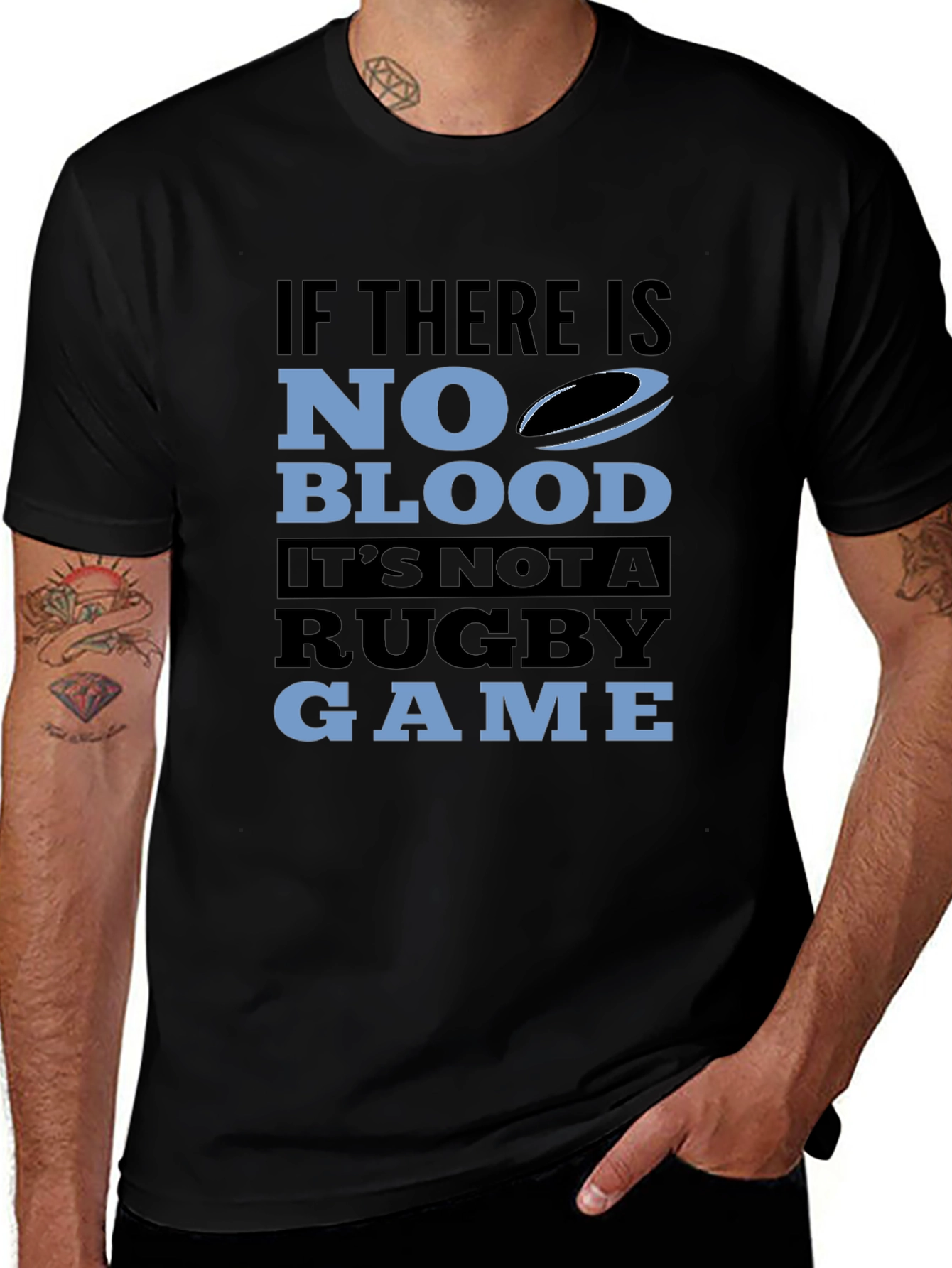 Camiseta Negra Rugby: Sin Sangre No Hay Juego