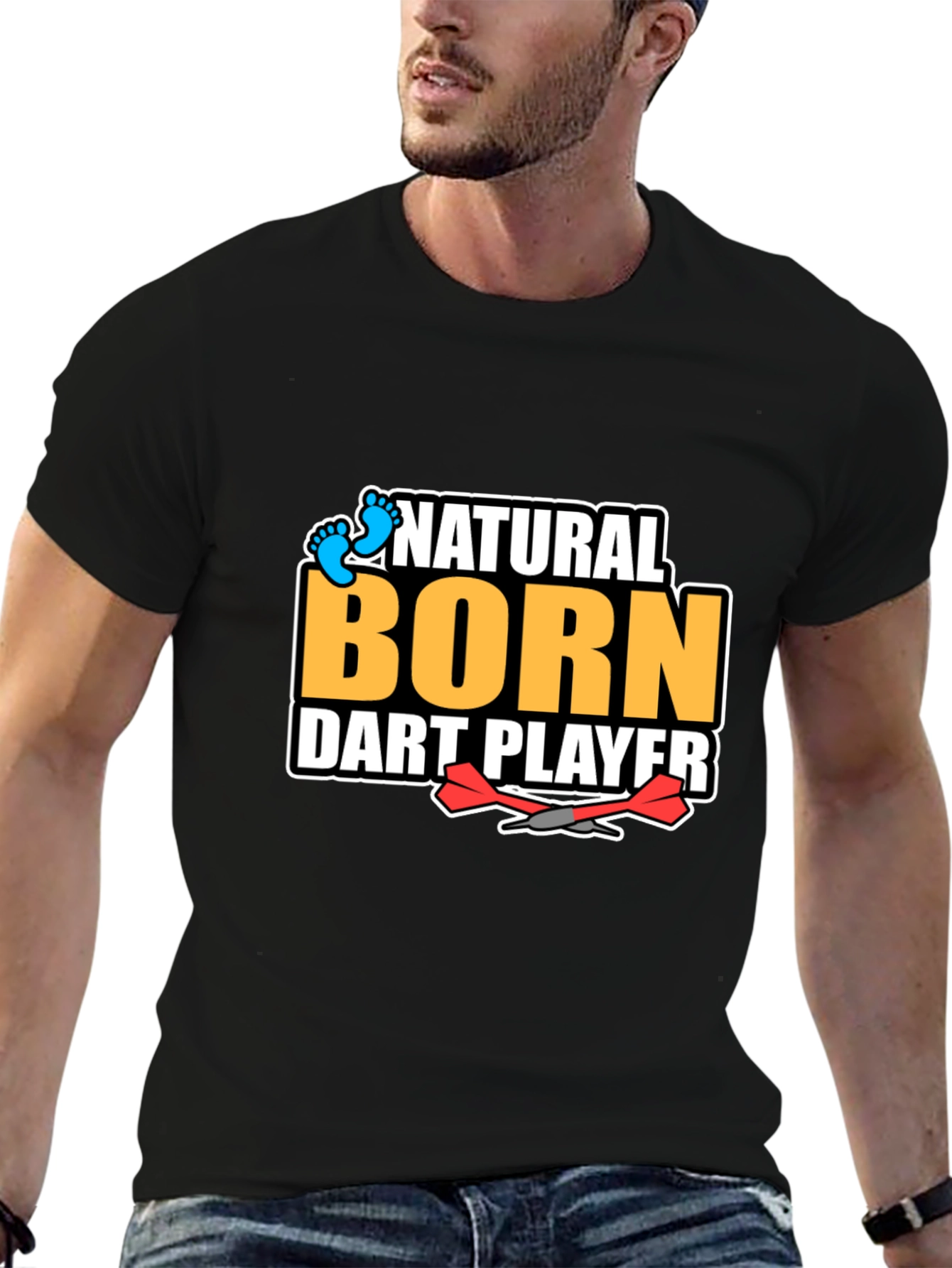 Camiseta Negra: Jugador de Dardos Nato