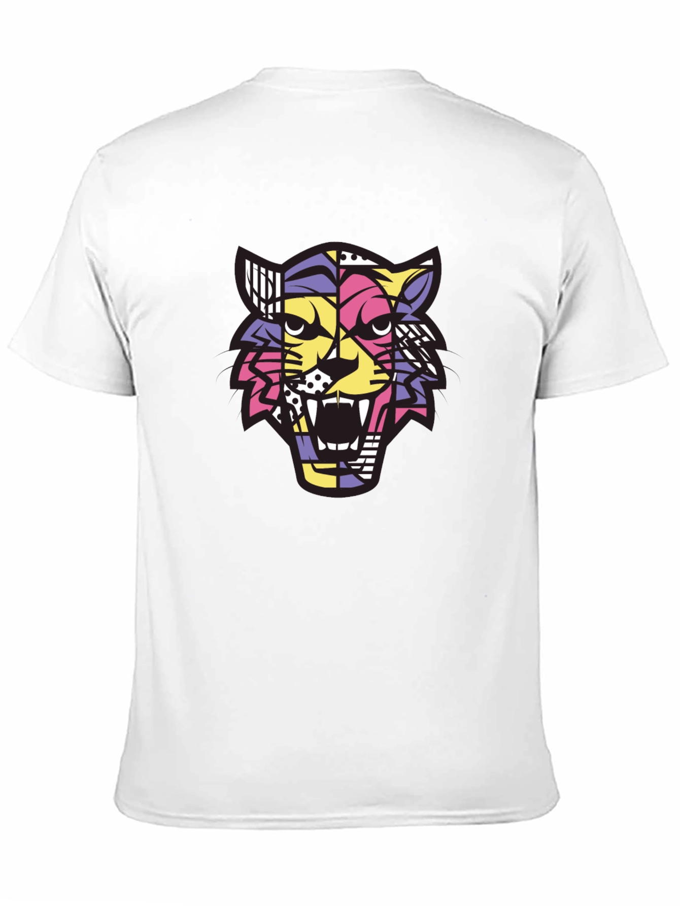 Camiseta Hombre Negra con Diseño de Tigre Abstracto
