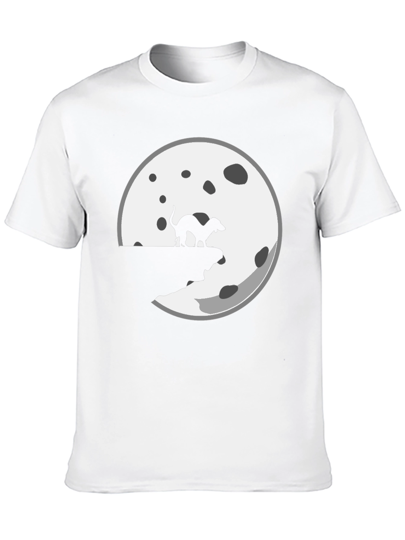 Camiseta Negra con Diseño de Perro y Luna