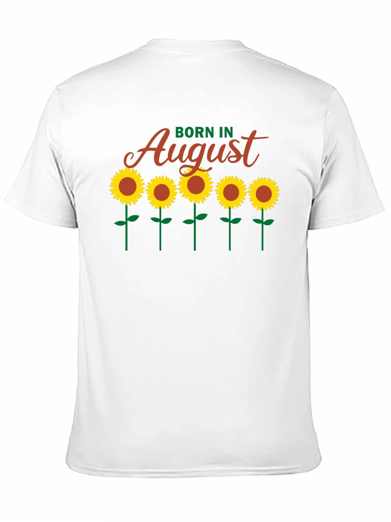 Camiseta Negra Born in August con Girasoles