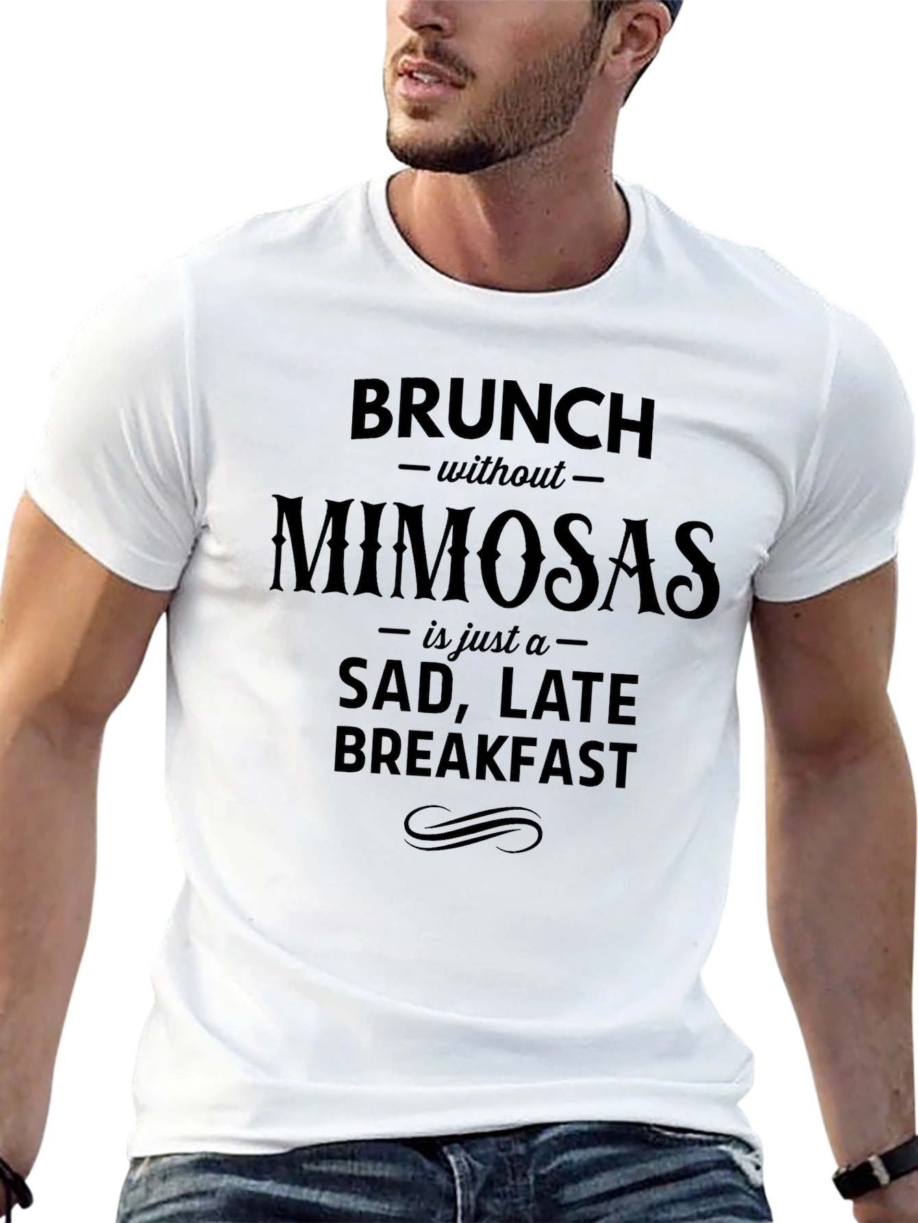 Camiseta Negra Brunch sin Mimosas - Humor