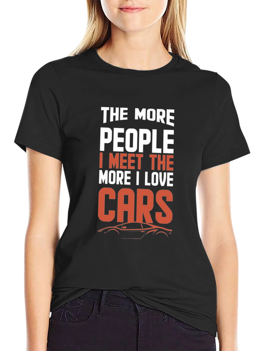 Camiseta Negra Gráfica Amo los Autos