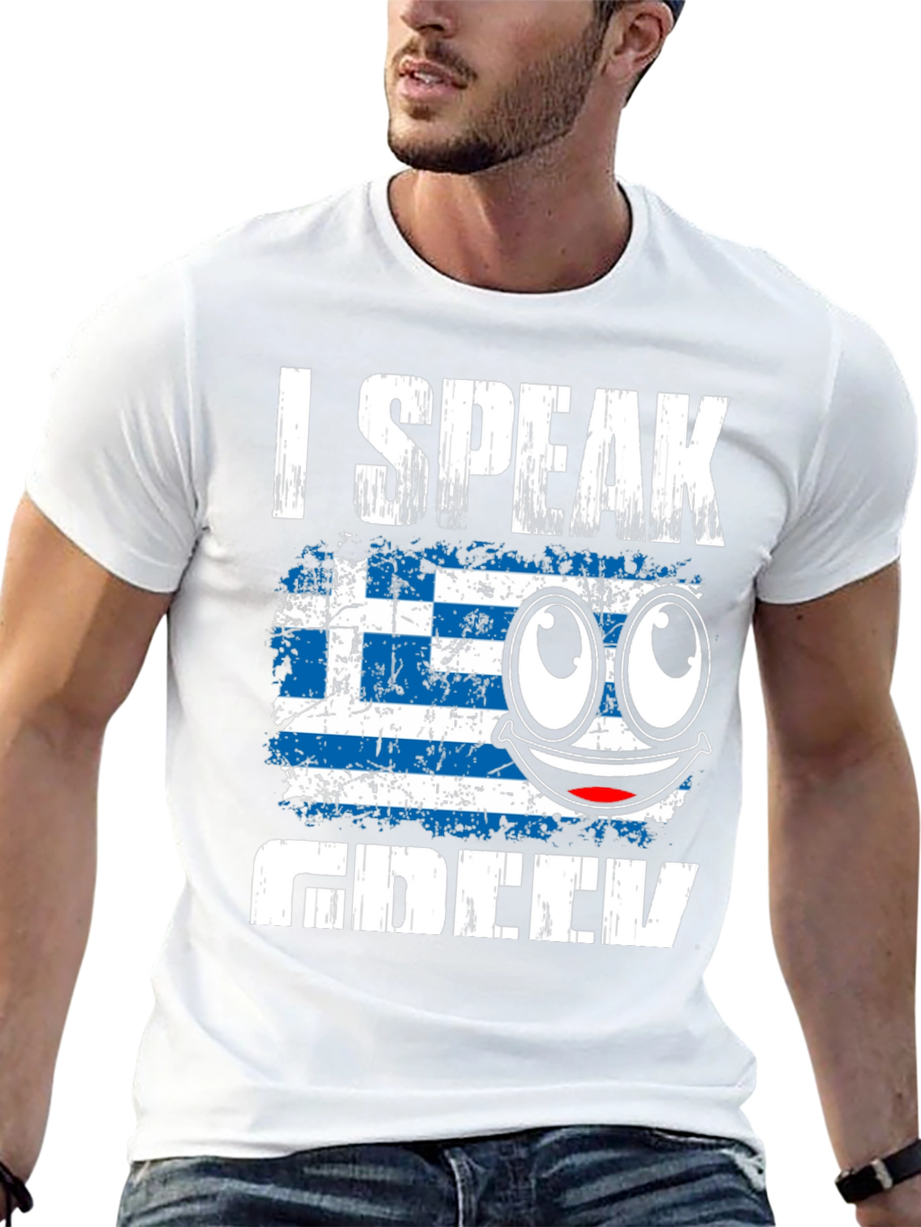 Camiseta Hablo Griego con Bandera de Grecia