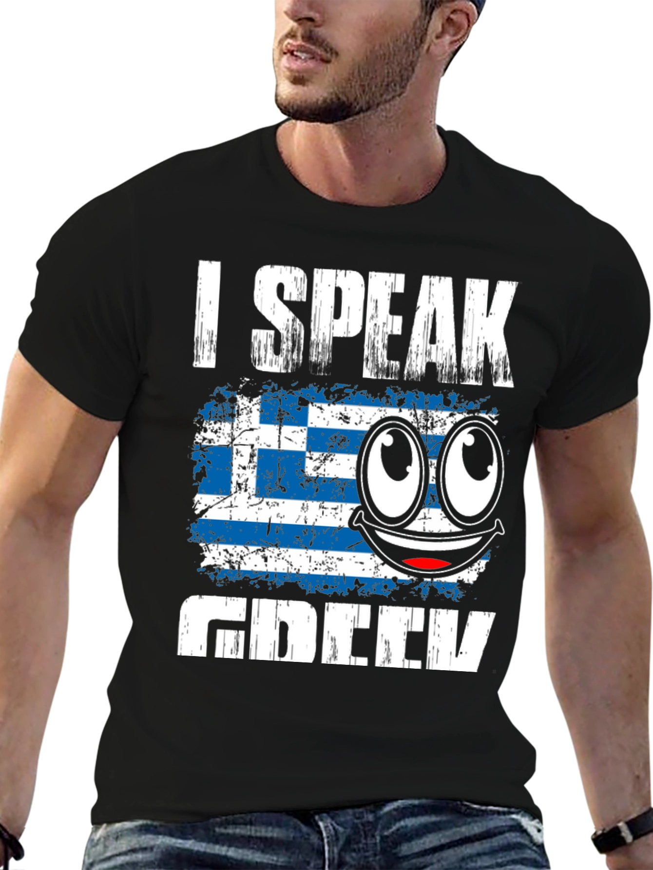 Camiseta Hablo Griego con Bandera de Grecia