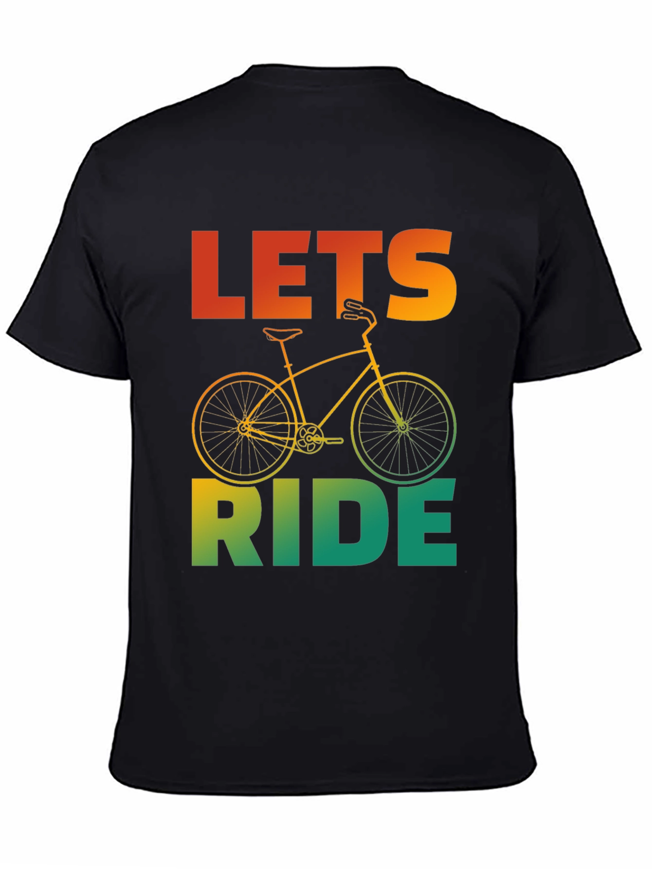 Camiseta Negra con Diseño de Bicicleta Lets Ride
