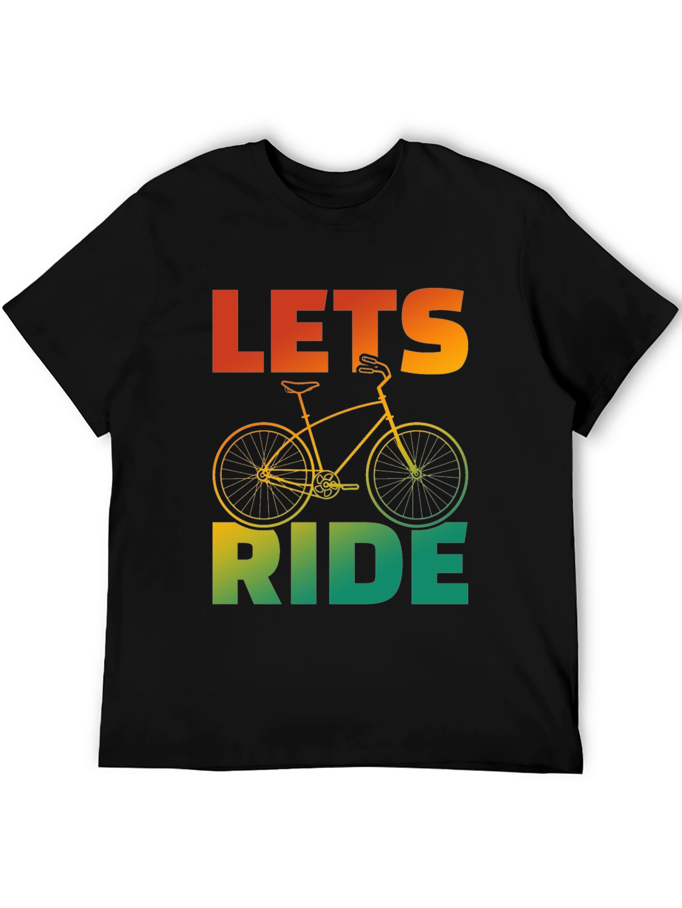 Camiseta Negra con Diseño de Bicicleta Lets Ride