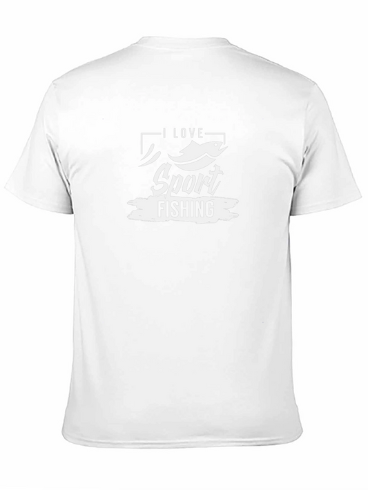 Camiseta Negra I Love Sport Fishing para Hombre