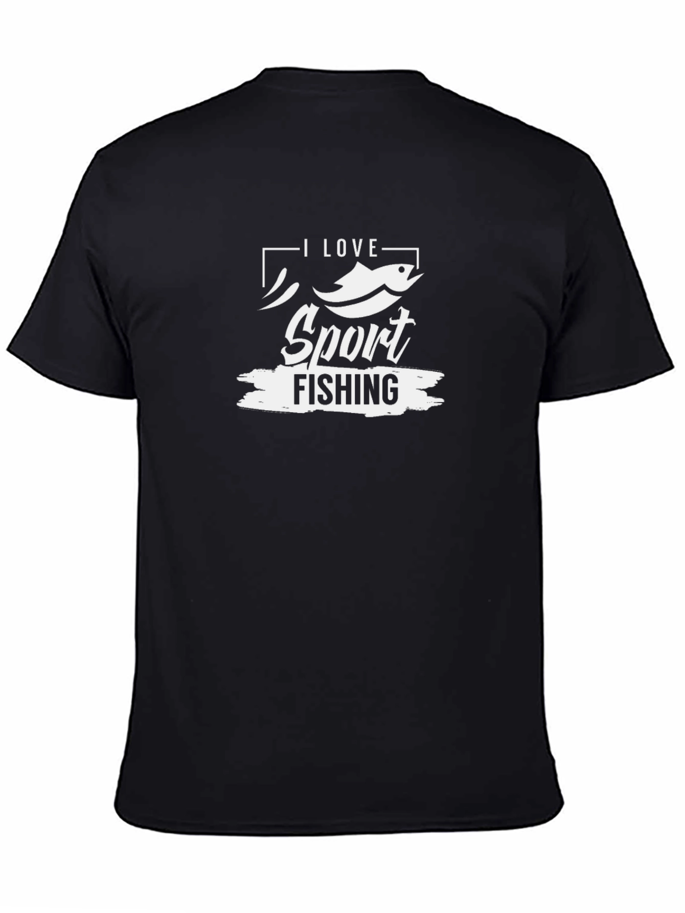 Camiseta Negra I Love Sport Fishing para Hombre