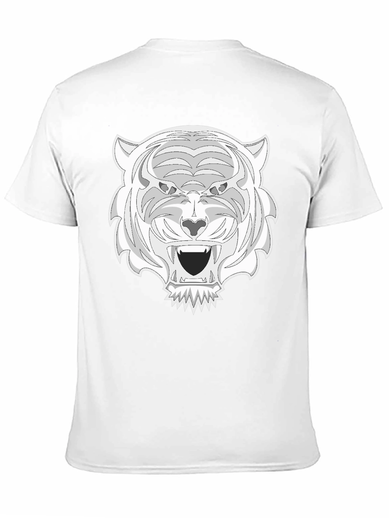 Camiseta Negra con Estampado de Tigre Blanco