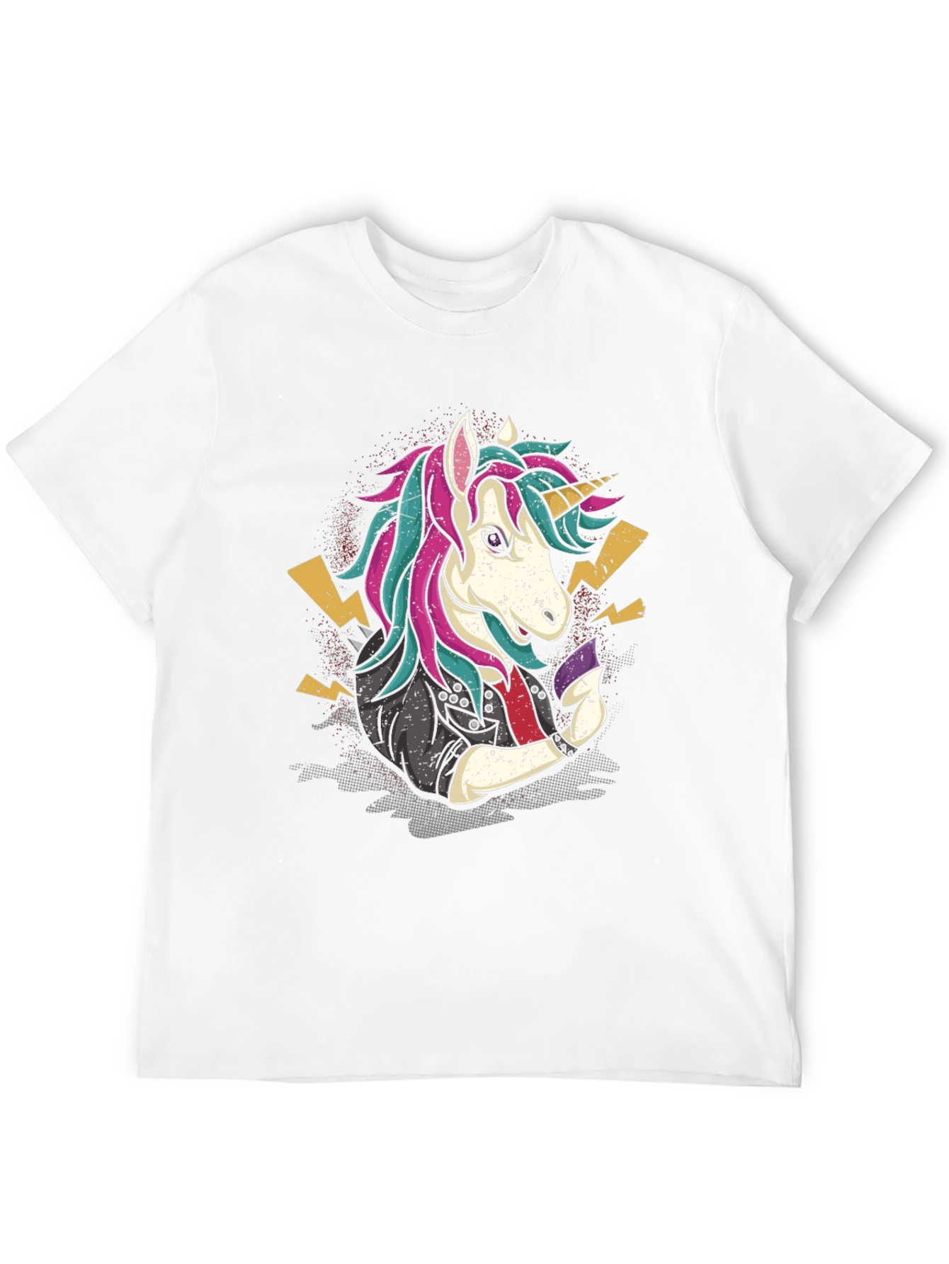 Camiseta Negra con Unicornio Rockero