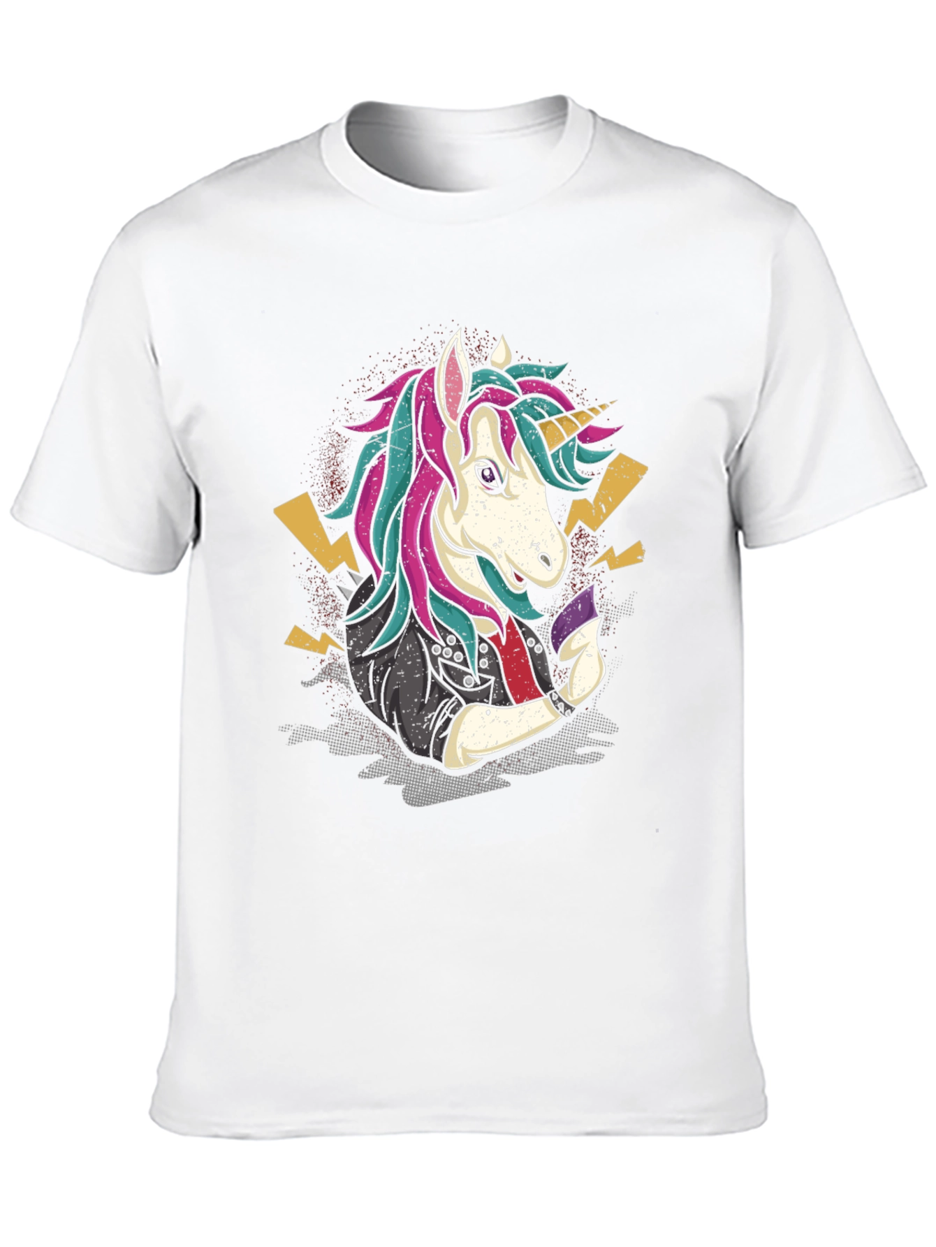 Camiseta Negra con Unicornio Rockero